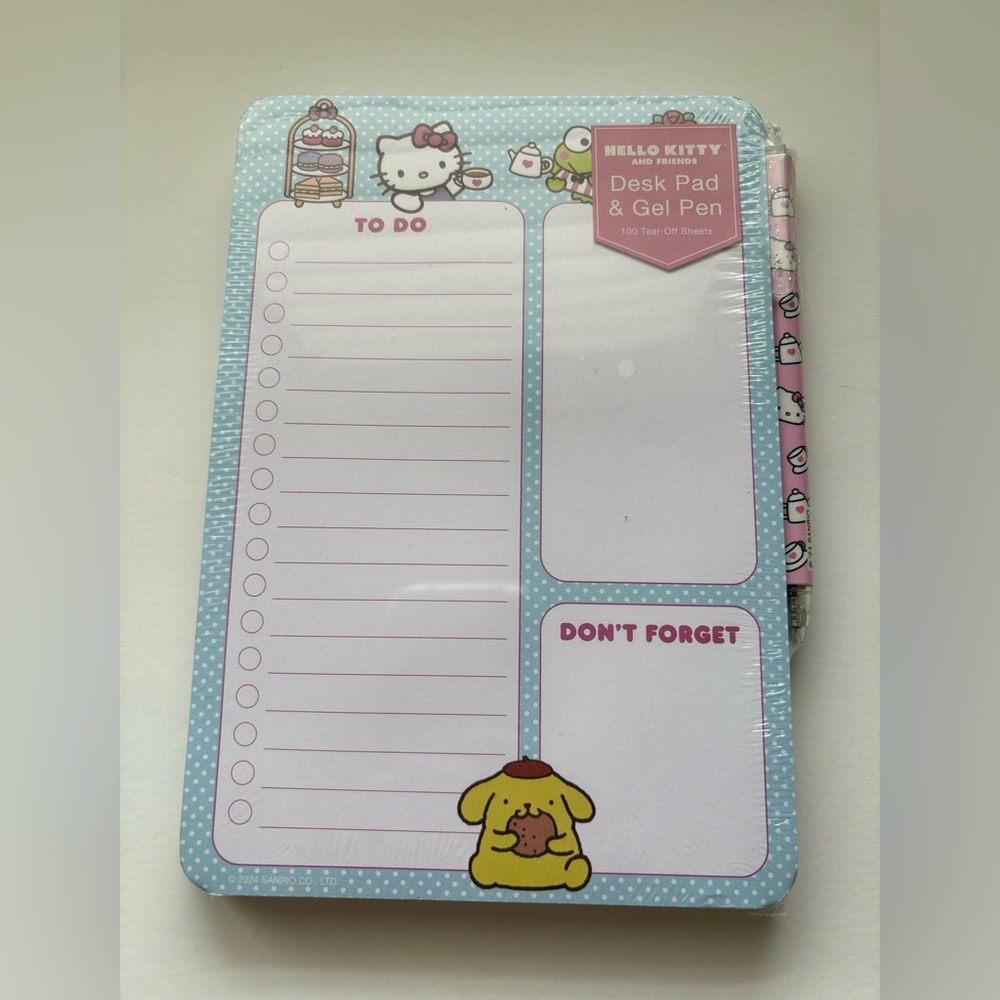 Sanrio Hello Kitty Pink Desk Pad and Pen Set